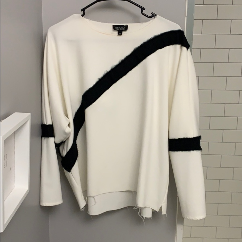 Cream sweater with stripe